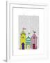 Beach Huts 1 Illustration-Fab Funky-Framed Art Print