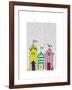 Beach Huts 1 Illustration-Fab Funky-Framed Art Print