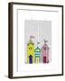 Beach Huts 1 Illustration-Fab Funky-Framed Art Print