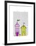 Beach Huts 3 Illustration-Fab Funky-Framed Art Print