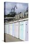 Beach Huts Along the Seafront, Lyme Regis, Dorset, UK-Natalie Tepper-Stretched Canvas