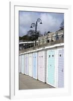 Beach Huts Along the Seafront, Lyme Regis, Dorset, UK-Natalie Tepper-Framed Photo