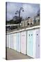 Beach Huts Along the Seafront, Lyme Regis, Dorset, UK-Natalie Tepper-Stretched Canvas