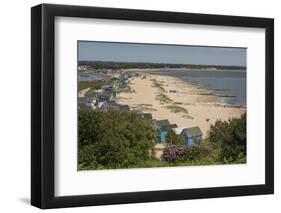 Beach Huts and Sand Dunes on Mudeford Spit at Hengistbury Head-Roy Rainford-Framed Photographic Print