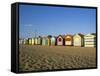 Beach Huts at Brighton Beach, Melbourne, Victoria, Australia-Richard Nebesky-Framed Stretched Canvas