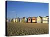 Beach Huts at Brighton Beach, Melbourne, Victoria, Australia-Richard Nebesky-Stretched Canvas