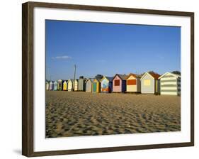 Beach Huts at Brighton Beach, Melbourne, Victoria, Australia-Richard Nebesky-Framed Photographic Print