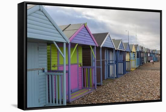Beach Huts at Herne Bay, Kent, England, United Kingdom, Europe-Charlie Harding-Framed Stretched Canvas