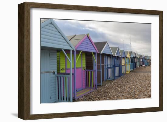 Beach Huts at Herne Bay, Kent, England, United Kingdom, Europe-Charlie Harding-Framed Photographic Print