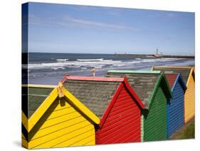 Beach Huts at Whitby Sands, Whitby, North Yorkshire, Yorkshire, England, United Kingdom, Europe-Mark Sunderland-Stretched Canvas