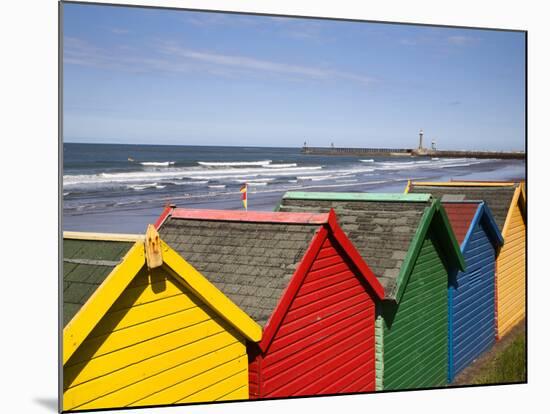 Beach Huts at Whitby Sands, Whitby, North Yorkshire, Yorkshire, England, United Kingdom, Europe-Mark Sunderland-Mounted Photographic Print