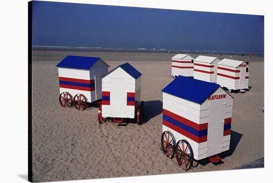 Beach Huts, Blankenberge, Belgium-James Emmerson-Stretched Canvas