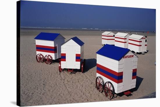 Beach Huts, Blankenberge, Belgium-James Emmerson-Stretched Canvas