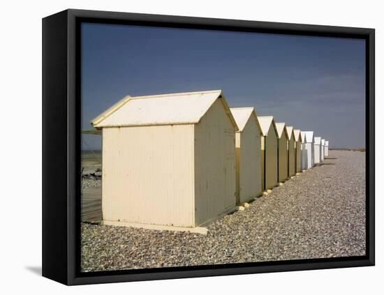 Beach Huts, Cayeux Sur Mer, Picardy, France-David Hughes-Framed Stretched Canvas