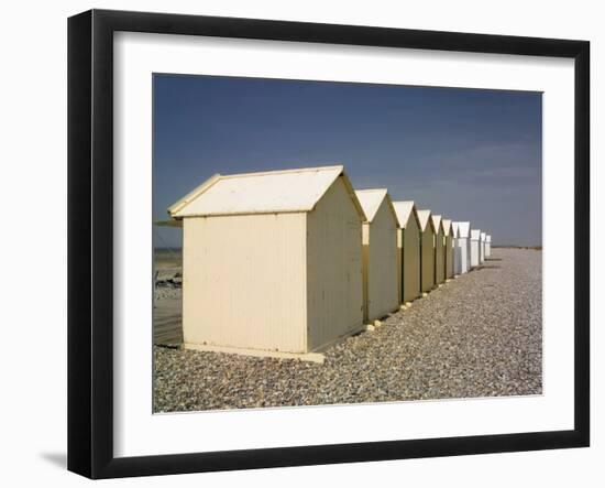 Beach Huts, Cayeux Sur Mer, Picardy, France-David Hughes-Framed Photographic Print