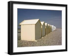 Beach Huts, Cayeux Sur Mer, Picardy, France-David Hughes-Framed Photographic Print