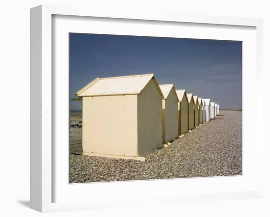 Beach Huts, Cayeux Sur Mer, Picardy, France-David Hughes-Framed Photographic Print