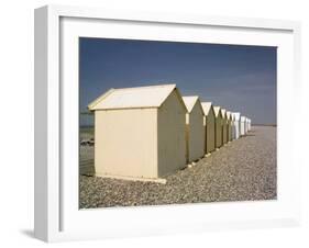 Beach Huts, Cayeux Sur Mer, Picardy, France-David Hughes-Framed Photographic Print