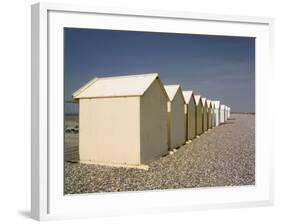 Beach Huts, Cayeux Sur Mer, Picardy, France-David Hughes-Framed Photographic Print