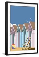 Beach Huts Close Up - Dave Thompson Contemporary Travel Print-Dave Thompson-Framed Giclee Print