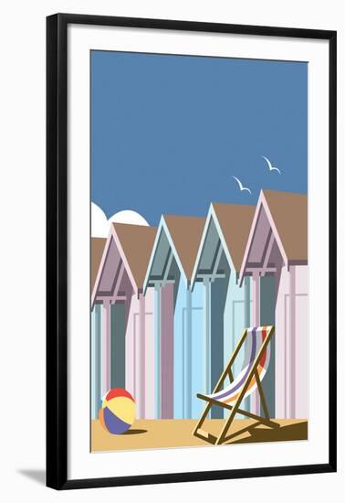 Beach Huts Close Up - Dave Thompson Contemporary Travel Print-Dave Thompson-Framed Giclee Print