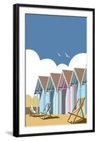 Beach Huts - Dave Thompson Contemporary Travel Print-Dave Thompson-Framed Giclee Print