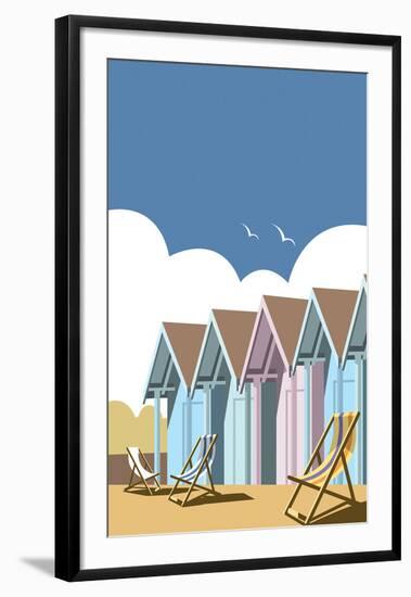Beach Huts - Dave Thompson Contemporary Travel Print-Dave Thompson-Framed Giclee Print
