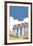 Beach Huts - Dave Thompson Contemporary Travel Print-Dave Thompson-Framed Giclee Print