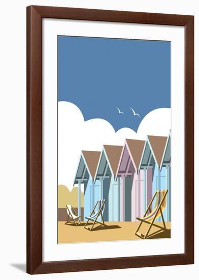 Beach Huts - Dave Thompson Contemporary Travel Print-Dave Thompson-Framed Giclee Print