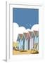 Beach Huts - Dave Thompson Contemporary Travel Print-Dave Thompson-Framed Giclee Print