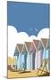 Beach Huts - Dave Thompson Contemporary Travel Print-Dave Thompson-Mounted Giclee Print