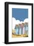 Beach Huts - Dave Thompson Contemporary Travel Print-Dave Thompson-Framed Giclee Print