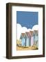 Beach Huts - Dave Thompson Contemporary Travel Print-Dave Thompson-Framed Giclee Print