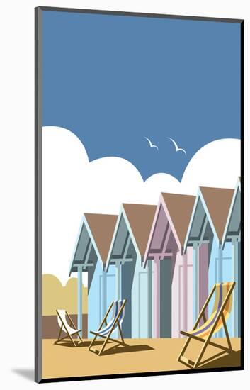 Beach Huts - Dave Thompson Contemporary Travel Print-Dave Thompson-Mounted Giclee Print