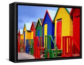 Beach Huts, Fish Hoek, Cape Peninsula, Cape Town, South Africa, Africa-Gavin Hellier-Framed Stretched Canvas