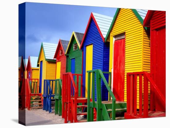 Beach Huts, Fish Hoek, Cape Peninsula, Cape Town, South Africa, Africa-Gavin Hellier-Stretched Canvas