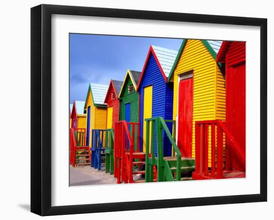 Beach Huts, Fish Hoek, Cape Peninsula, Cape Town, South Africa, Africa-Gavin Hellier-Framed Premium Photographic Print