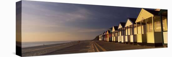 Beach Huts in a Row, Southwold, Waveney, Suffolk, England-null-Stretched Canvas