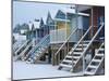 Beach Huts in the Snow at Wells Next the Sea, Norfolk, England-Jon Gibbs-Mounted Photographic Print