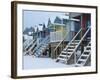 Beach Huts in the Snow at Wells Next the Sea, Norfolk, England-Jon Gibbs-Framed Photographic Print