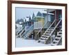 Beach Huts in the Snow at Wells Next the Sea, Norfolk, England-Jon Gibbs-Framed Photographic Print