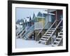 Beach Huts in the Snow at Wells Next the Sea, Norfolk, England-Jon Gibbs-Framed Photographic Print