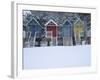 Beach Huts in the Snow at Wells Next the Sea, Norfolk, England-Jon Gibbs-Framed Photographic Print