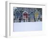 Beach Huts in the Snow at Wells Next the Sea, Norfolk, England-Jon Gibbs-Framed Photographic Print