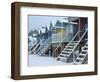 Beach Huts in the Snow at Wells Next the Sea, Norfolk, England-Jon Gibbs-Framed Photographic Print