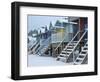 Beach Huts in the Snow at Wells Next the Sea, Norfolk, England-Jon Gibbs-Framed Photographic Print