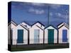 Beach Huts on Devon Town's Waterfront-Kim Sayer-Stretched Canvas