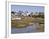 Beach Huts on Mudeford Spit or Sandbank, Christchurch Harbour, Dorset, England, United Kingdom-Rainford Roy-Framed Photographic Print