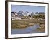 Beach Huts on Mudeford Spit or Sandbank, Christchurch Harbour, Dorset, England, United Kingdom-Rainford Roy-Framed Photographic Print