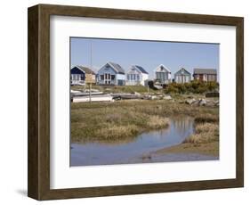 Beach Huts on Mudeford Spit or Sandbank, Christchurch Harbour, Dorset, England, United Kingdom-Rainford Roy-Framed Photographic Print